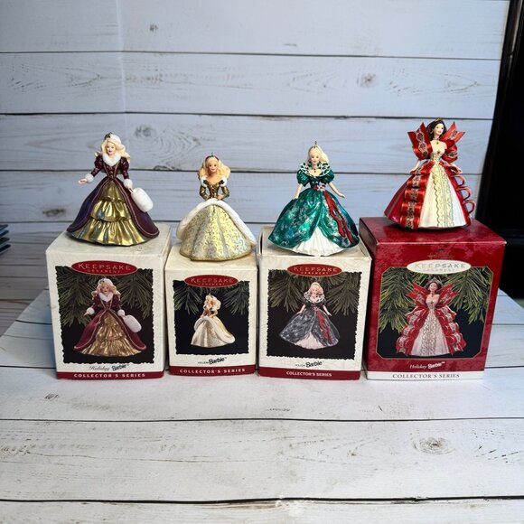 Other - Hallmark Holiday Barbie Keepsake Christmas Ornaments Lot of 4 1994-1997 Boxes